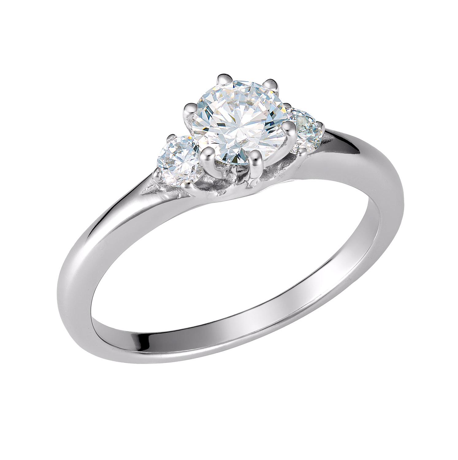 Rings: Engagement ring with white zircon K14